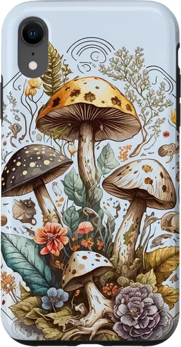 Vista 24 de iPhone 16 Mushroom Tarot Card Goth Emo Occult Astrology Women Girls Case