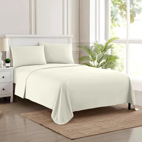Vista 63 de Juego de sábanas extrasuaves de tamaño individual, ropa de cama transpirable y lujosa con correas elásticas integradas para las esquinas, colección