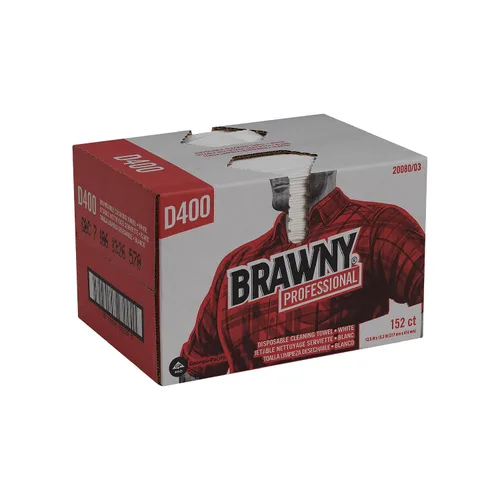 Vista 2 de Paños Brawny, industriales, blancos, premium, multiuso, DRC, Blanco, 152