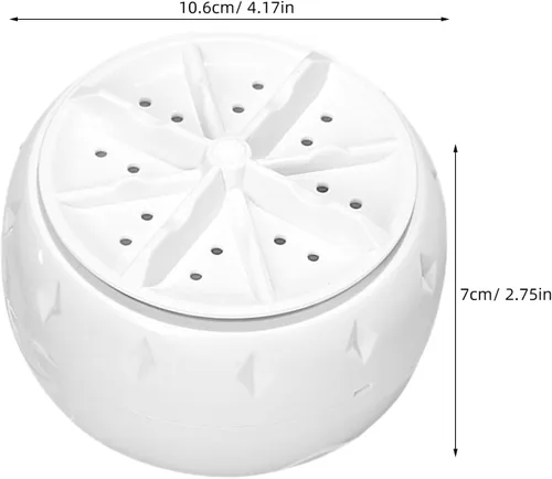 Vista 7 de Lavadora de mini turbina portátil para uso en fregadero con energía ultrasónica USB, lavadora compacta de mano para caravana, camping, viajes