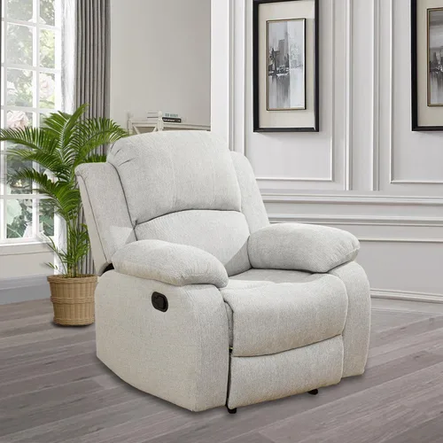 Vista 31 de Juego de muebles de sala de estar, juego de sofá reclinable de cuero, sofá reclinable y sofá biplaza, juego de sofá de cuero beige, juego de muebles