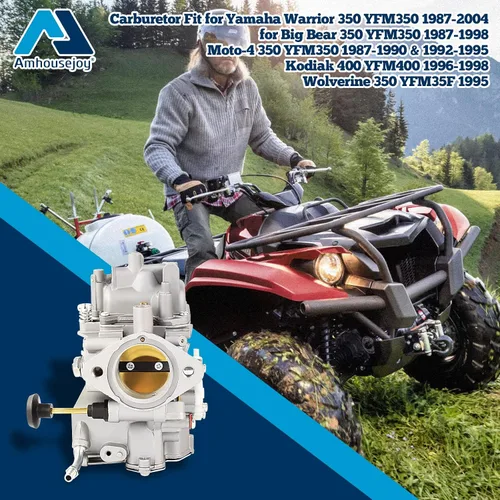 Vista 2 de Carburador apto para Yamaha Warrior 350 YFM350 1987-2004, para Big Bear 350 YFM350 1987-1998 Moto-4 350 YFM350 1987-1990 y 1992-1995 Kodiak 4 00 YF
