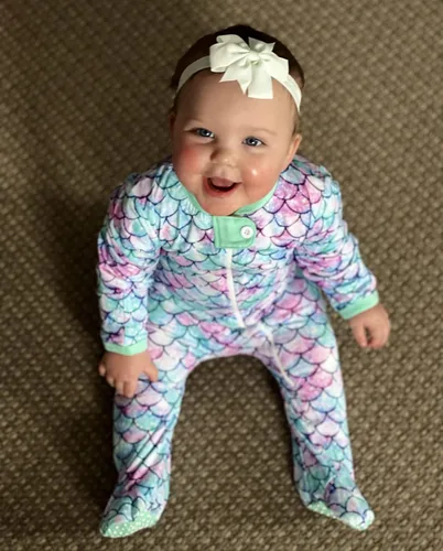 Vista 3 de UNIFACO Pijama de una pieza con pies para bebés y niñas de 0 a 12 meses con cierre de cremallera frontal