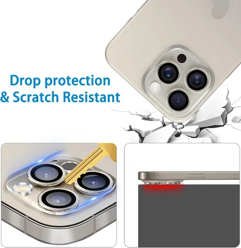 Vista 91 de Dengduoduo Paquete de 3 protectores de lente de cámara de vidrio templado para iPhone 15 de 6.1 pulgadas y para iPhone 15 Plus de 6.7 pulgadas