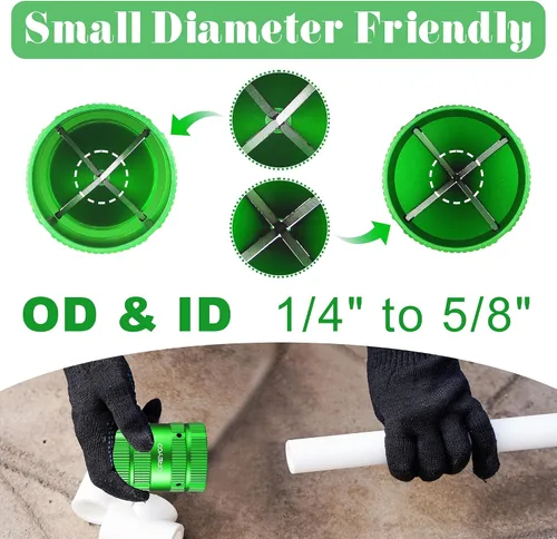 Vista 2 de Dreyoo Cortadores de desbarbado, Herramienta de escariador de tubo de PVC de cobre Herramientas de fontanería 1/4 '' a 1-5/8 '' Escariador exterior