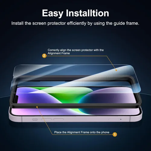 Vista 200 de NEW'C Paquete de 3 protectores de pantalla de privacidad para iPhone Air/iPhone 17 Air (6.5 pulgadas), película de vidrio templado antiespía