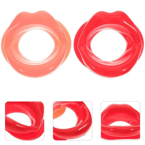 Vista 6 de 4 piezas de silicona labios cara delgada ejercitador de goma muscular labios entrenador tensor herramienta