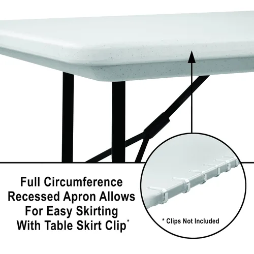 Vista 5 de Correll RA2448 24 serie R mesa plegable de acero inoxidable, altura ajustable para tareas comerciales, rectangular con 24 pulgadas de ancho y 48