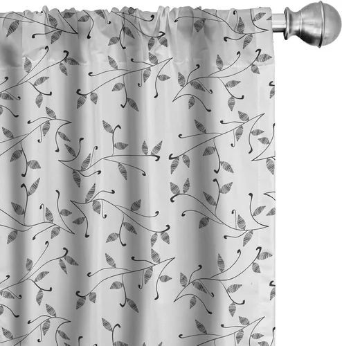 Vista 48 de Ambesonne - Paquete de cortinas de ventana de invierno de 2 unidades, cristales ornamentales de hielo con tiempo frío de enero abstracto, juego