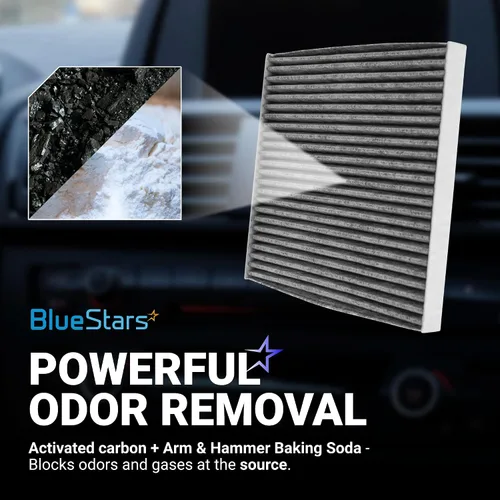 Vista 5 de BlueStars CF11819 CP819 Filtro de aire de cabina activado para cabina, compatible con Hyundai Sonata Azera Santa Fe, Kia Optima Cadenza Sedona