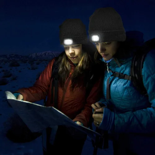 Vista 14 de Tutuko Gorro unisex con luz, gorro LED recargable por USB, sombrero LED con linterna, regalos para hombres, mujeres, papá