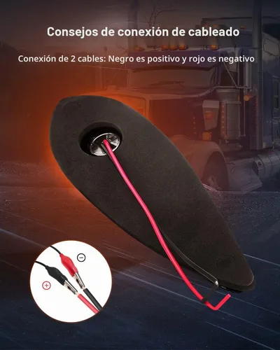 Vista 7 de Luces de Cabina Torpedo de Luz Ámbar con Parte Superior Cromada, Luces Marcadoras de Cabina para Techo, Conjunto de Luces de Funcionamiento