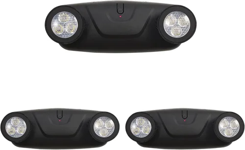 Vista 7 de TANLUX Luces de emergencia LED con batería de respaldo, dos cabezales ajustables para luces comerciales, certificación UL, CA 120/277V, cableadas