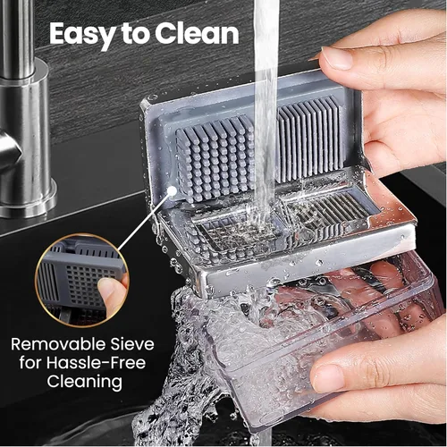 Vista 6 de Prensa de ajo Gourmet Easy de acero inoxidable, picador y cortador de ajo mini súper delgado 2 en 1, cortador de jengibre en cubos sin olor