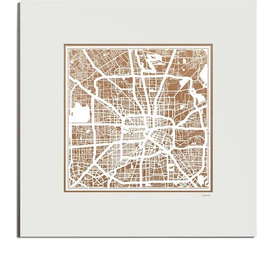 Vista 112 de O3 Design Studio San Diego, CA Paper Cut Map Matted Grey 20x20 in Paper Art
