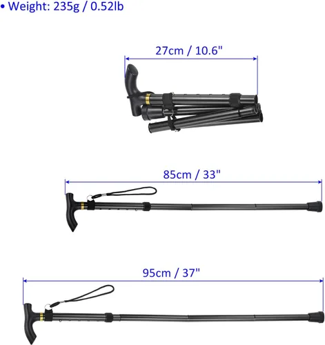 Vista 3 de M METERXITY Trekking Poles - Collapsible Hiking Walking Sticks, Telescopic & Folding, Apply to Women Walking Backpacking