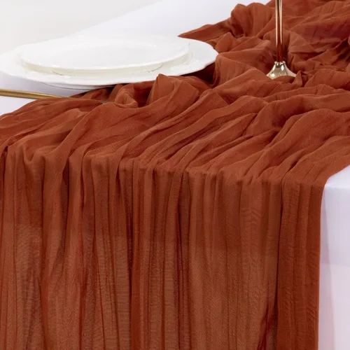 Vista 7 de Socomi Camino de mesa beige para primavera y Pascua, camino de mesa de 170 pulgadas, paño de queso de 14 pies, gasa bohemia rústica para decoración