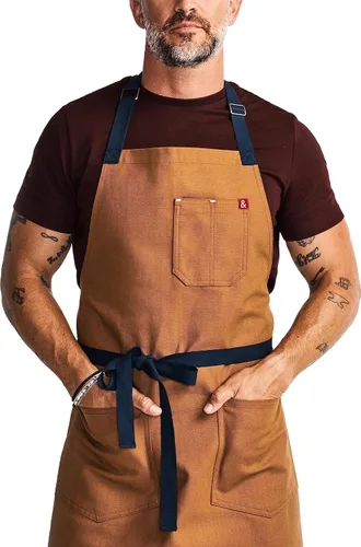 Vista 7 de hedley & bennett Essential Delantal – Delantal de chef profesional con bolsillos – Delantal de cocina para hombres – Delantal de cocina para hombres