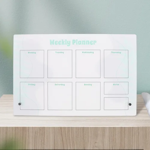 Vista 6 de WOONEKY Magnetic Dry Erase Planner Board Acrylic Desktop Weekly Monthly Schedule Organizer with Fridge Magnets and to-do List Memo Board for Home