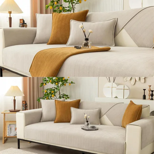 Vista 3 de Divertida funda de sofá mullida, protector de muebles de felpilla para sofá, divertidas fundas de sofá antideslizantes, fundas genéricas para sofá
