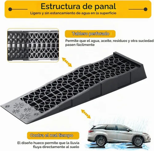 Vista 4 de Ramps - Rampas de servicio de plástico de bajo perfil para vehículos de 3 toneladas, paquete de 2