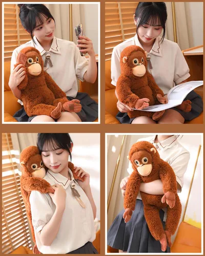 Vista 5 de Peluche de mono de 26 pulgadas, almohada de peluche suave, para niños, novia, cumpleaños, Navidad, regalos