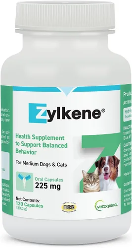 Vista 10 de Vetoquinol Zylkene Suplemento calmante de apoyo para perros medianos de 33 a 65 libras promueve la relajación, reduce el estrés y apoya el alivio