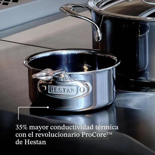 Vista 6 de Hestan - Colección NanoBond - Calentador de mantequilla de titanio de acero inoxidable, compatible con placa de inducción, 0.75 cuartos de galón