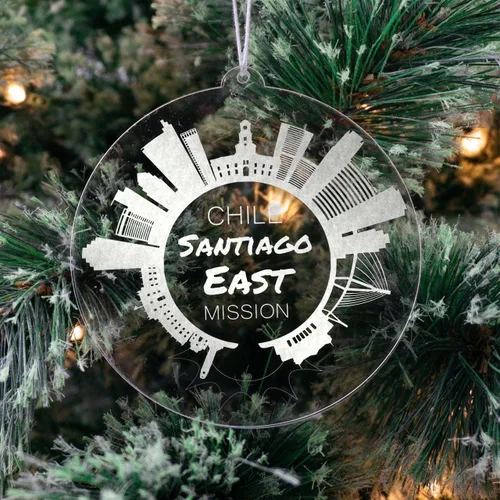 Vista 5 de Adorno de Navidad de la Misión Este de Chile Santiago Regalo misionero SUD