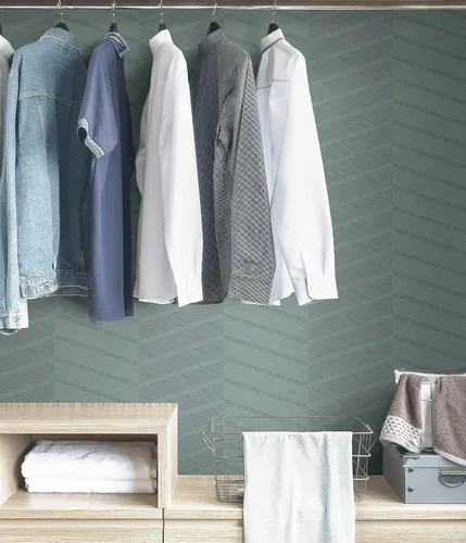 Vista 4 de Scott Living Aqua Wayward - Papel tapiz autoadhesivo verde