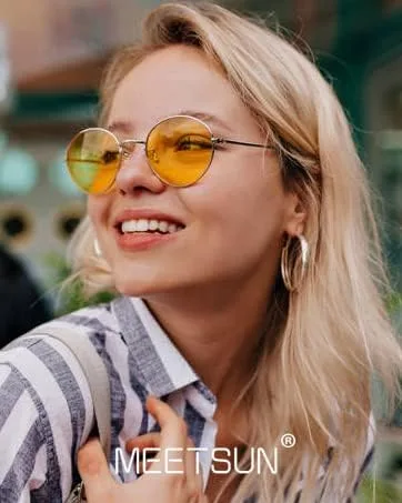 Vista 5 de SORVINO Gafas de sol redondas retro para hombres y mujeres, gafas de sol circulares pequeños