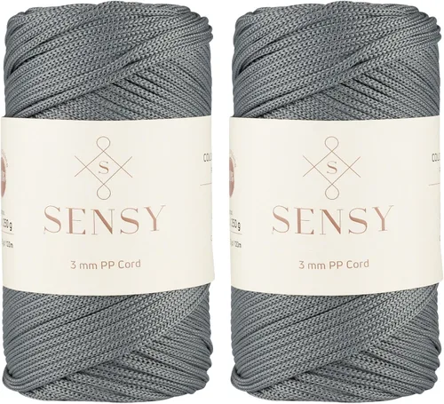 Vista 60 de Cuerda de poliéster Sensy Premium de 3 mm, 120 metros, 100% cordón de polipropileno, cuerda de macramé de 3 mm, cordón para bolsos de ganchillo