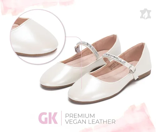 Vista 5 de Zapatos de vestir para niñas elegantes Zapatos formales para niñas elegantes Fiesta de boda con brillo de ballet Adorable bailarina Mary Jane