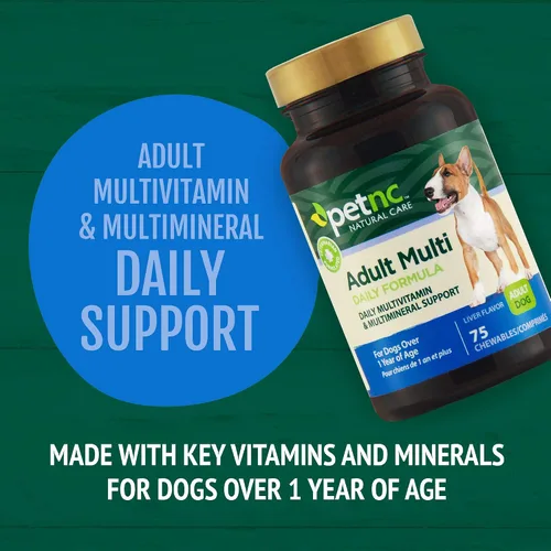 Vista 4 de Petnc - Multimasticables para adultos (75 unidades), soporte diario multivitamínico y multimineral para perros, incluye zinc, magnesio y más, apoya
