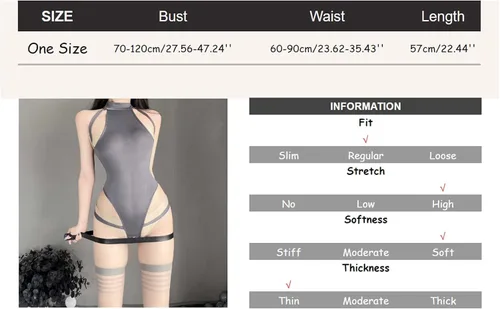 Vista 6 de Lencería sexy para mujer, con archivos abiertos, huecos, parte delantera y trasera, lencería japonesa sexy (D-negro, talla única)