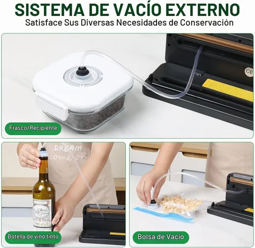 Vista 5 de Máquina selladora al vacío para alimentos, compacta automática con cortador de bolsas