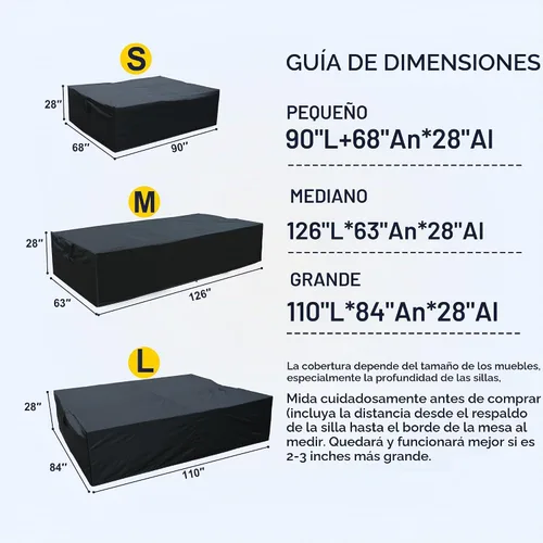 Vista 8 de OVIOS Juego de fundas para muebles de patio Funda seccional para sofá al aire libre Funda para silla otomana impermeable de uso general, 110 x 84 x