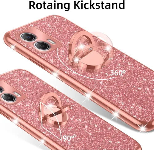 Vista 5 de nancheng Bonita funda para teléfono con purpurina para Motorola Moto G 5G 2023, funda de lujo brillante de TPU suave, antiarañazos, anticaídas