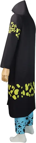 Vista 3 de ulesoke Abrigo de ley de Trafalgar para adultos, disfraz de cosplay, camisa de ley de trafalgar de anime, chaqueta con cremallera, pantalón, traje