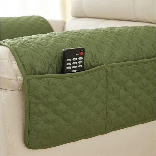 Vista 4 de Funda para reposabrazos de sofá, resistente al agua, para reposacabezas de sofá de 1/2/3 plazas, acolchada, antideslizante, extraíble, protector