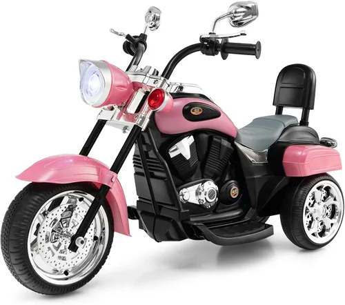 Vista 15 de Costzon Motocicleta para Niños, Motocicleta Chopper de Paseo Alimentada por Batería de 6V con Bocina, Faro, Juguetes de Paseo Estables de 3 Ruedas