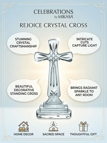 Vista 7 de Mikasa Celebrations Rejoice Cruz de Cristal de Vidrio, 9 Pulgadas, 2.56" x 4.13", Transparente