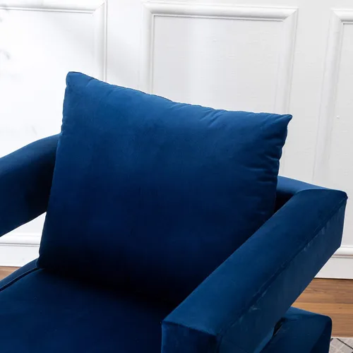 Vista 10 de Roundhill Furniture Lenola - Silla tapizada con brazos, color azul, 29.75 pulgadas de profundidad x 27.5 pulgadas de ancho x 34.5 pulgadas de alto
