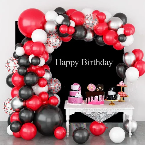 Vista 4 de Globos rojos de fiesta, paquete de 100 globos de 12 pulgadas para San Valentín, cumpleaños, boda, aniversario, despedida de soltera, Navidad