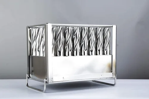 Vista 4 de Kolice Juego de moldes para paletas de hielo de acero inoxidable, 40 piezas, plata, prisma rectangular, 2.5 fl oz, capacidad de 101.4 fl oz