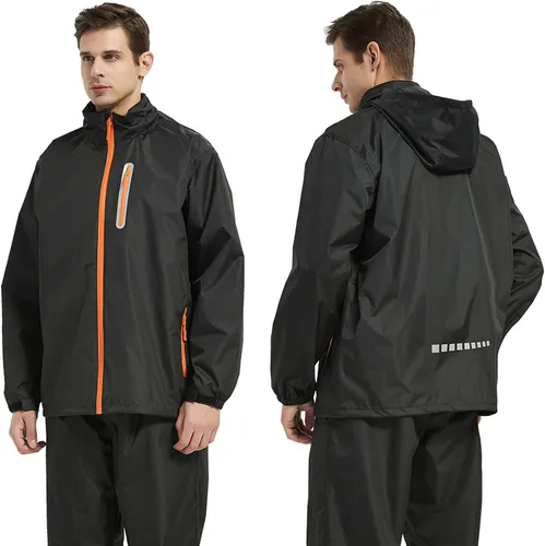 Vista 4 de JAEZZIY Trajes de lluvia para hombre impermeables
