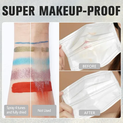 Vista 6 de UCANBEMAKEUP Dewy Spray fijador de maquillaje con acabado brillante, hidratante e iluminador para el rostro, ligero y duradero, fijación