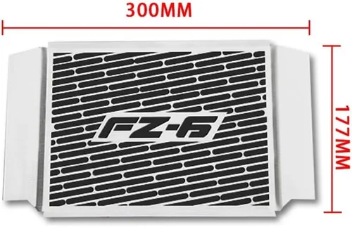 Vista 6 de Rejilla de radiador de motocicleta, protector de rejilla de radiador de motocicleta, cubierta de metal negro para modelos Y&AMAHA FZ6 FZ 6 FAZER