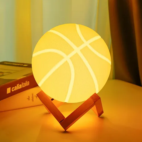 Vista 11 de Luz nocturna de baloncesto, regalos para papás y hombres aficionados al baloncesto, lámpara de habitación con control remoto, 16 colores cambiantes