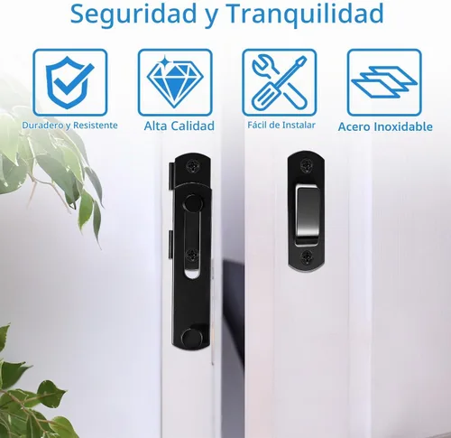 Vista 7 de Pestillo de puerta de granero resistente, cierres de puerta de metal de 4 pulgadas para cercas de madera